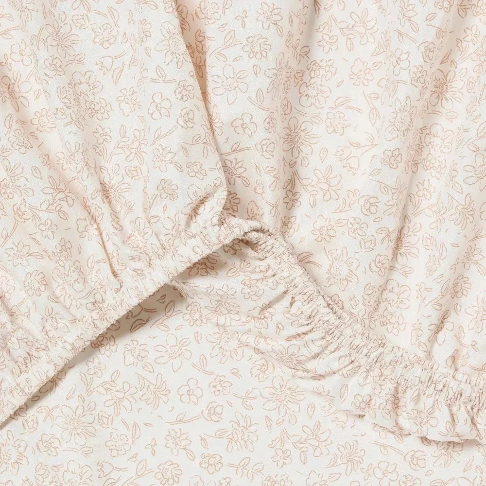 Room Essentials Orange Dusk Ditsy Floral Fitted Sheet, Twin/XL